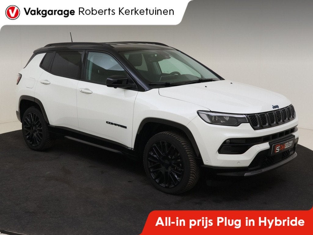 Jeep Compass 4xe 240 Plug In Hybride S Leder Stoelkoeling 36, Auto's, Jeep, Euro 6, 4 cilinders, Wit, Bedrijf