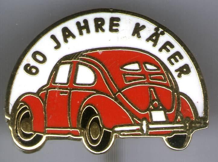 60 Jahre Käfer VW Kever email op zilverkl speldje ( F_241 ), Verzamelen, Verzenden, Zo goed als nieuw, Transport, Speldje of Pin