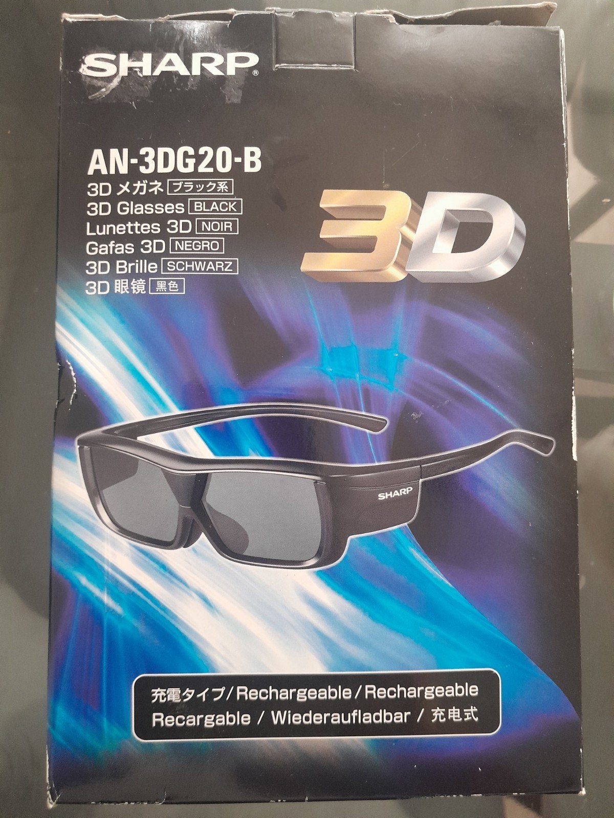 Sharp AN-3DG20-B 3D Bril - Oplaadbaar Zwart, Ophalen of Verzenden, Nieuw, Overige typen