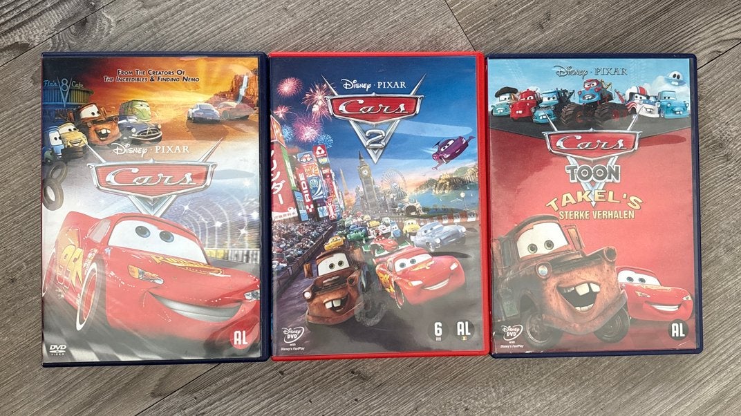 Disney Pixar Cars DVD (3 DVD’s), Avontuur, Gebruikt, Alle leeftijden, Boxset