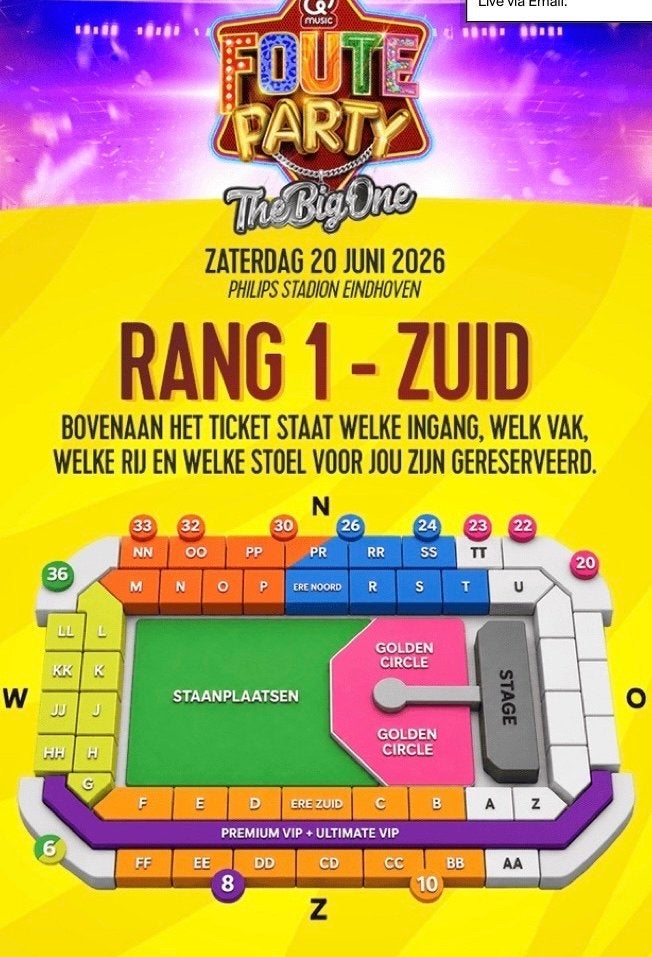 2 kaartjes foute q music party en vooraf nederlands elftal, Twee personen, Juni