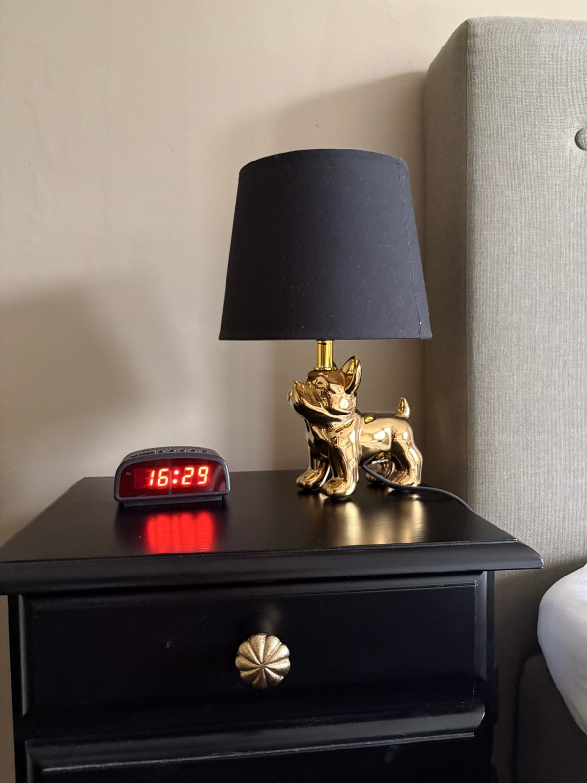 Nachtlampje Franse bulldog, Goud, Ophalen of Verzenden, Zo goed als nieuw