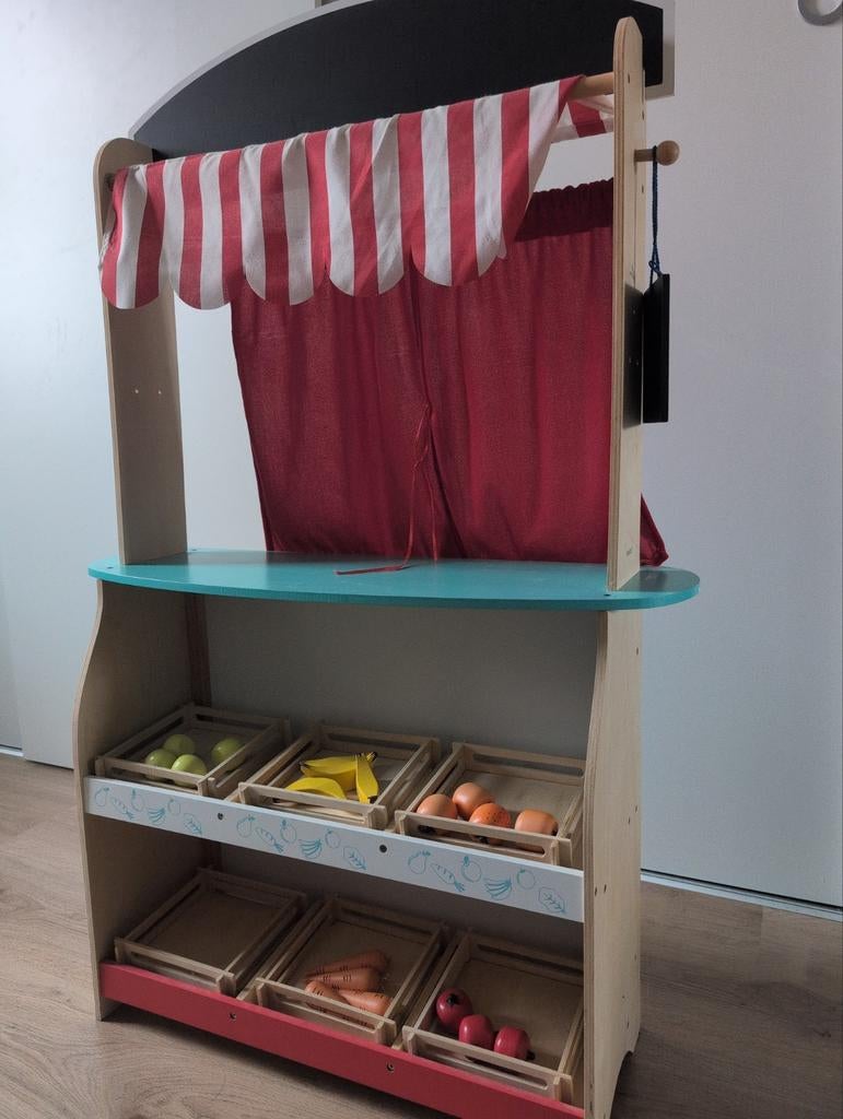Houten winkel/theather, Kinderen en Baby's, Speelgoed | Houten speelgoed, Ophalen, Zo goed als nieuw, Overige typen