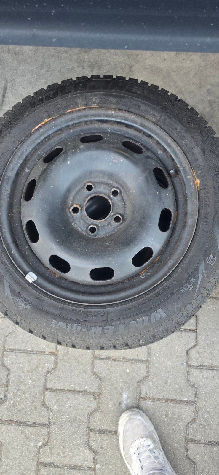 Winterbanden 185/60R15 5x100 met stalen velgen, Ophalen, 15 inch, Banden en Velgen, Nieuw