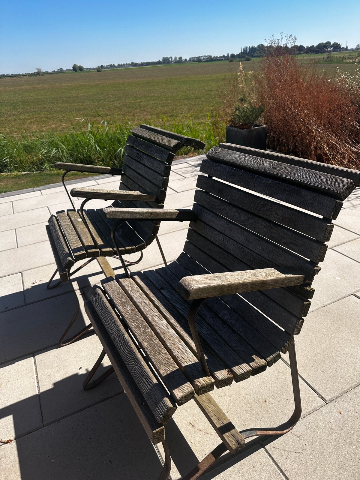 Tuinstoelen Vintage twee stuks klein prijsje, Tuin en Terras, Ophalen, Zo goed als nieuw, Hout