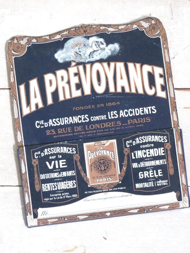 Franse antieke reclameplaat “La Prévoyance” Paris, Ophalen of Verzenden