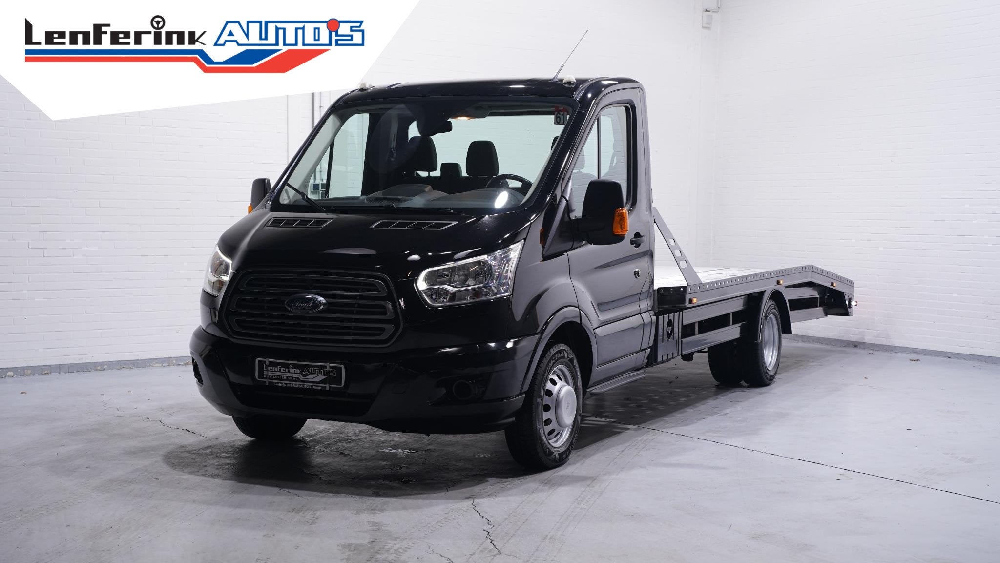 Ford Transit 2.0 TDCI 170 pk Autotransporter Airco, Luchtver, Auto's, Gebruikt, 4 cilinders, 2800 kg, Zwart