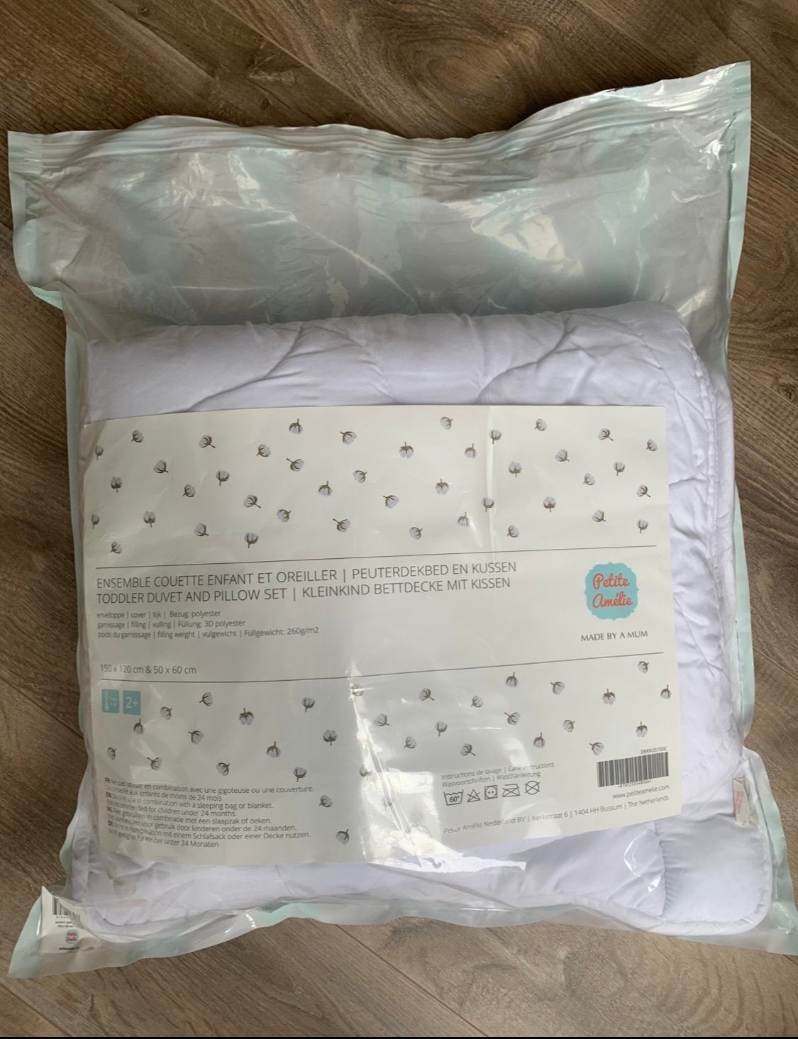 Petite Amélie Peuterdekbed en Kussen Set - Nieuw, Kinderen en Baby's, Ophalen, Jongetje of Meisje, Wit, Set van meerdere stuks