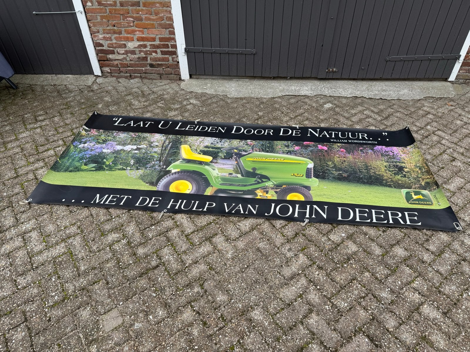 Originele John Deere banner 3x1 meter, Ophalen of Verzenden, Gebruikt, Reclamebord