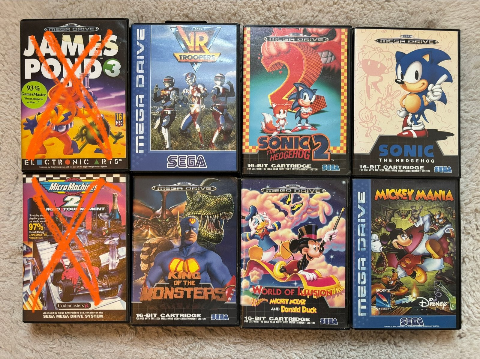 Sega Mega Drive Games CIB, Spelcomputers en Games, Games | Sega, 1 speler, Racen en Vliegen, Ophalen of Verzenden, Zo goed als nieuw