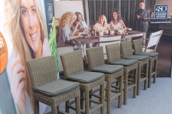 Barkrukken van 4 seasons outdoor evt met bartafel, Ophalen, Zo goed als nieuw, Wicker