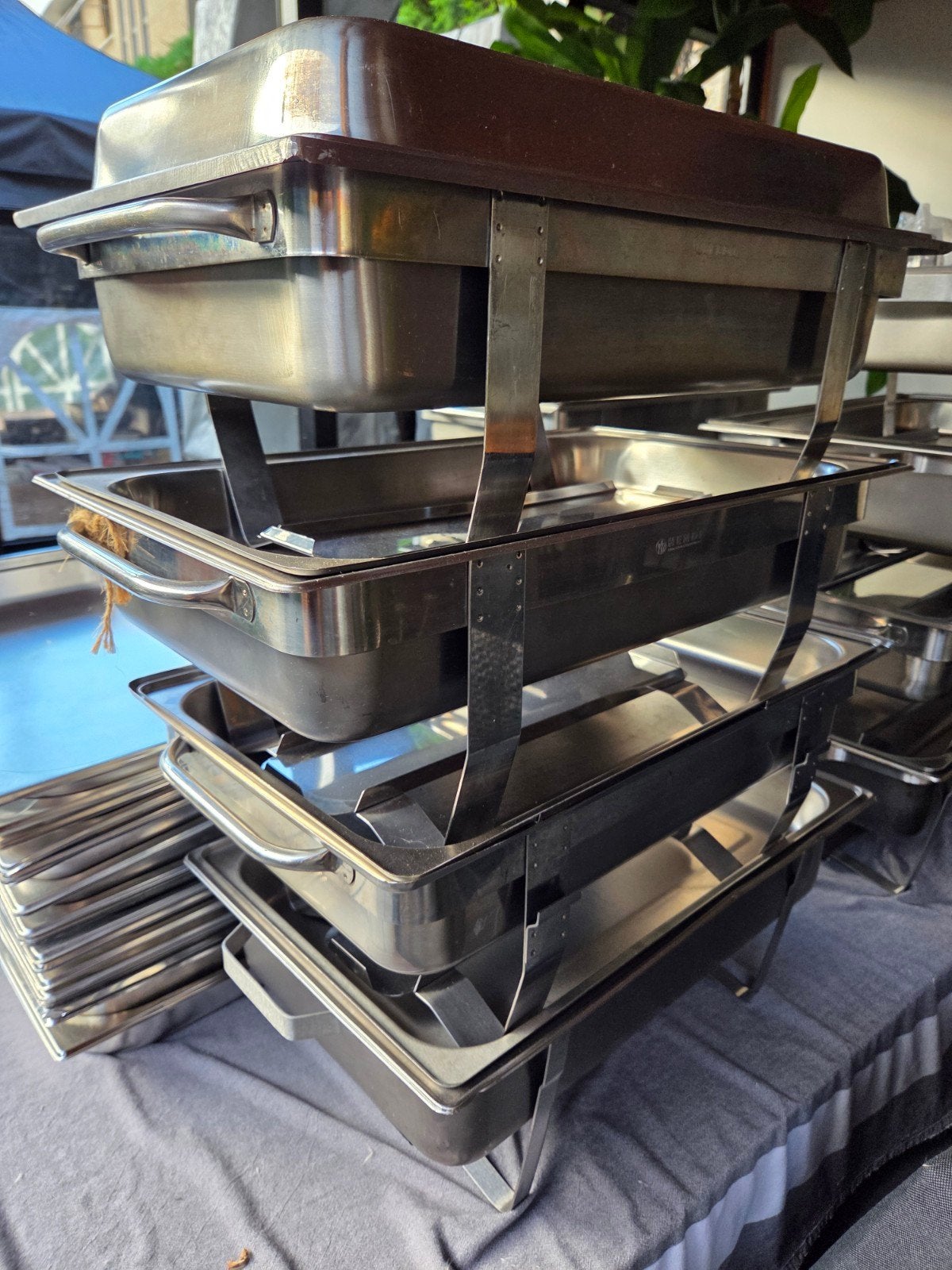 14 HENDI Chafing Dish inclusief binnenbakken en lepels, Ophalen, Hendi, Zilver, Metaal