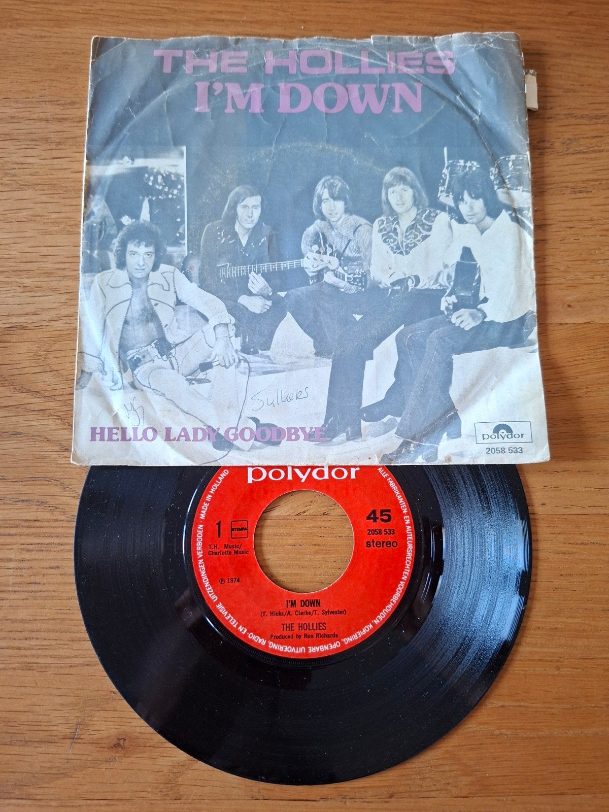 The Hollies - I'm Down / Hello Lady Goodbye (Vinyl Single), Gebruikt, Originele persing, 7 inch, Ophalen of Verzenden