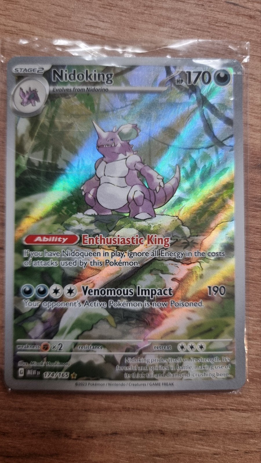 Nidoking 174/165 (Foil) - Pokémon Kaart, Ophalen of Verzenden, Zo goed als nieuw, Losse kaart, Foil