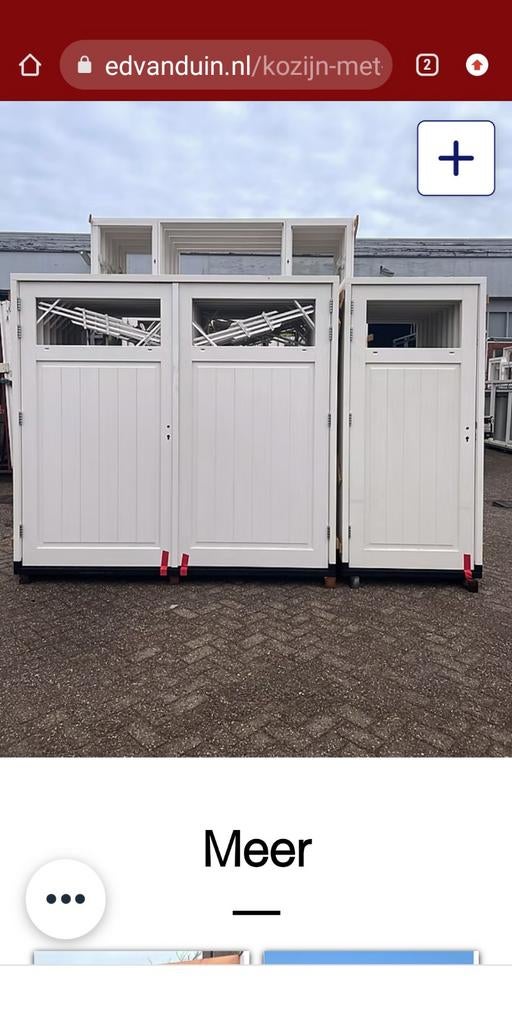 Kozijn met dubbele garage deuren, Ophalen of Verzenden, Hout, 120 cm of meer, 215 cm of meer
