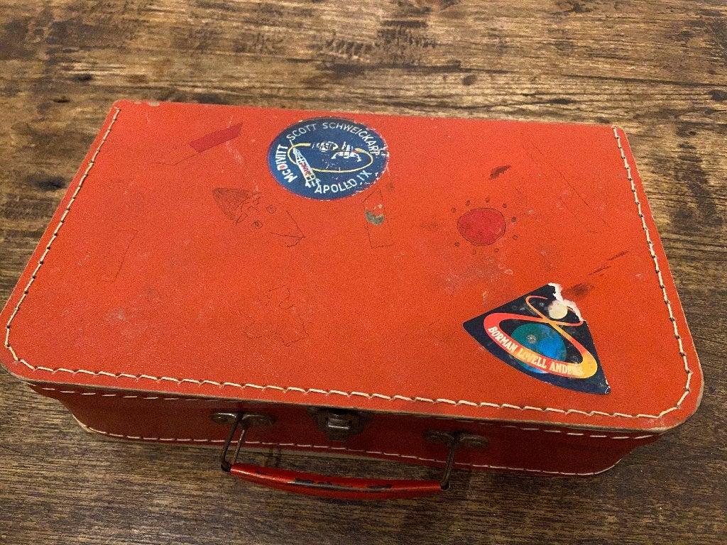 Vintage, brocante speelgoed koffertje rood, Ophalen of Verzenden