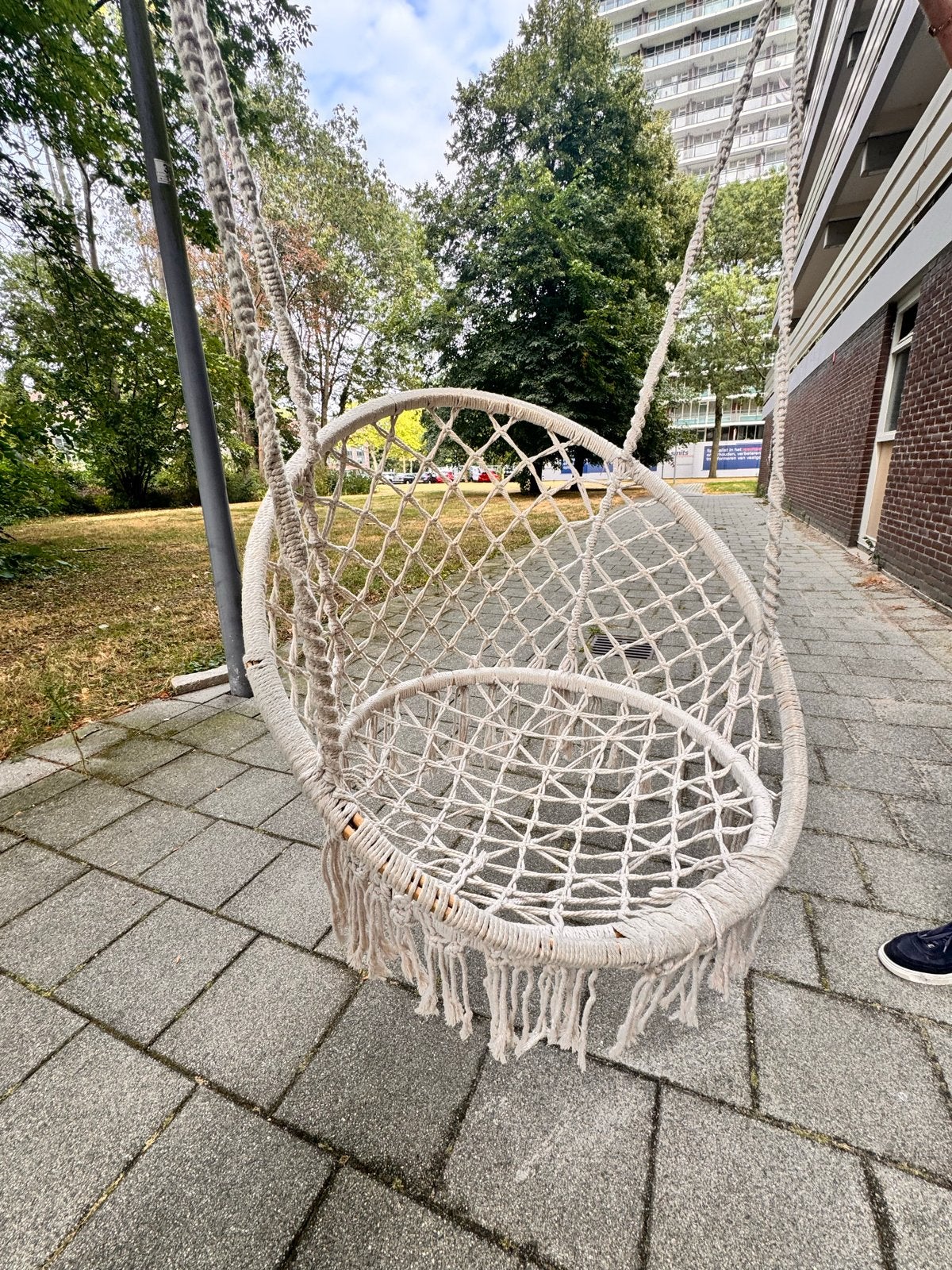 Macramé hangstoel - Boho stijl, Ophalen, Gebruikt, Beige, Boho