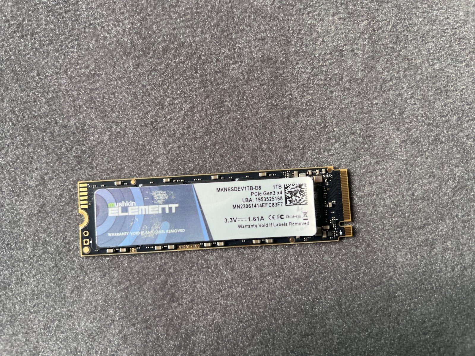 1TB NVME M.2  SSD | Mushkin Element, Computers en Software, Harde schijven, Intern, SSD, Ophalen of Verzenden, Zo goed als nieuw