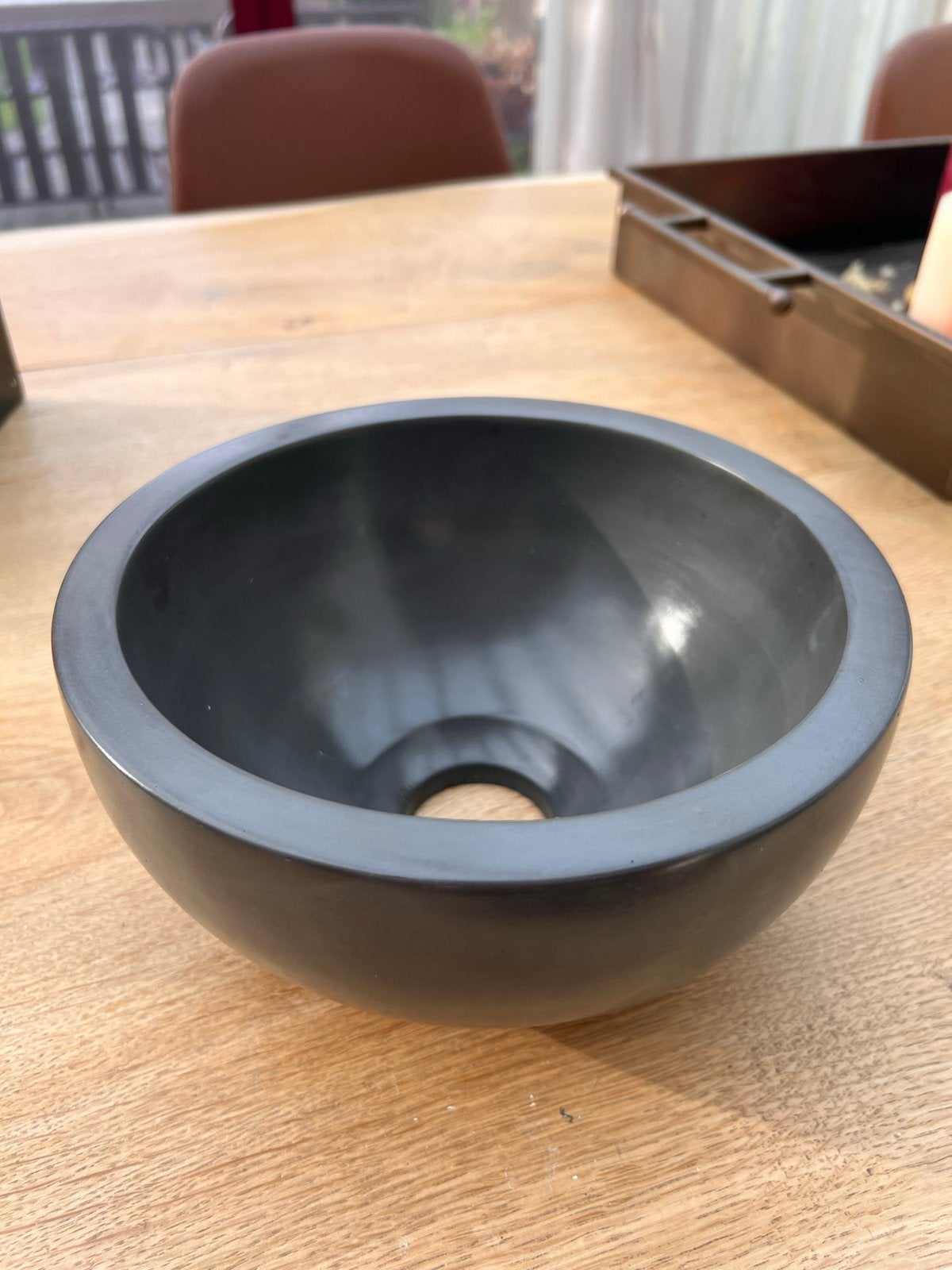 Donkergrijze waskom - diameter 20cm, Minder dan 50 cm, Nieuw, Ophalen of Verzenden, Minder dan 25 cm
