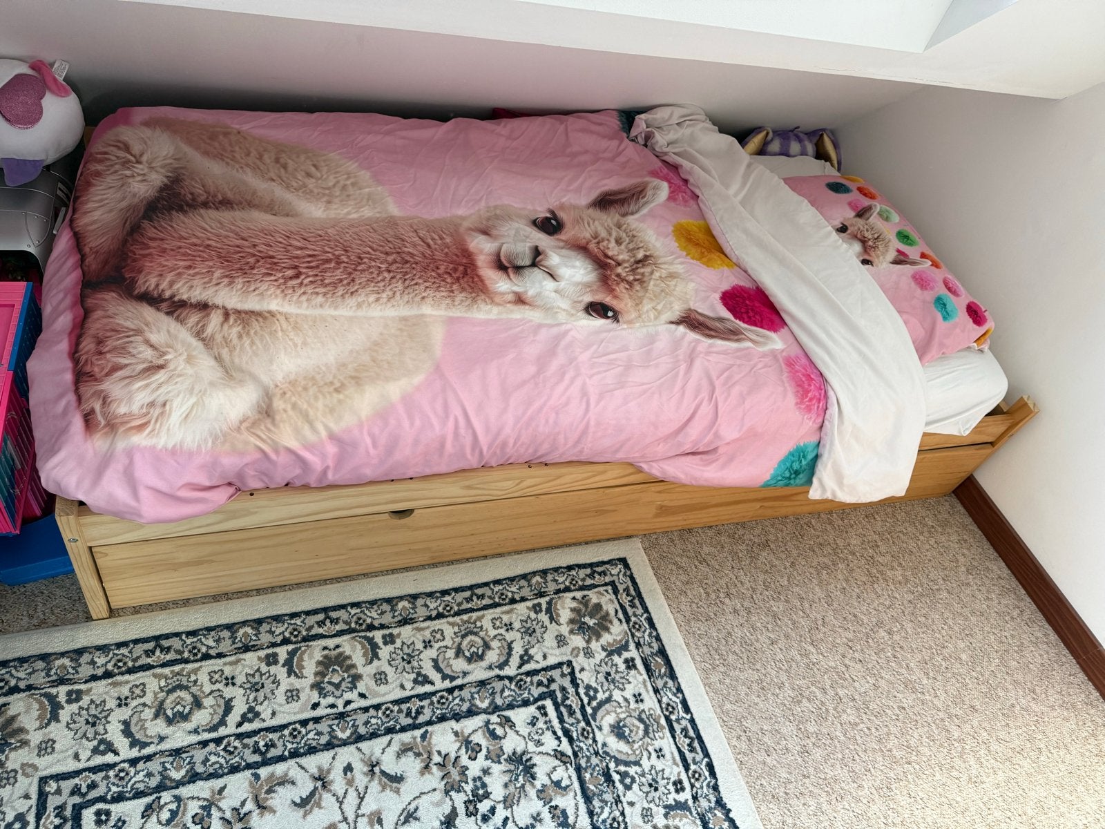 1 persoons bed met logeerbed 90x190 inclusief matrassen, Ophalen, 90 cm, Eenpersoons, 190 cm of minder