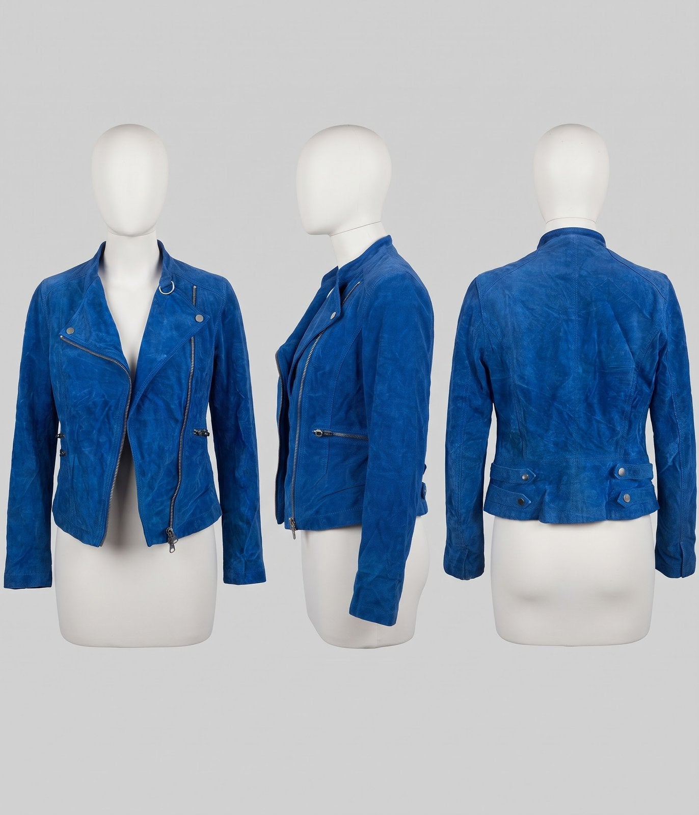Leren Jas van Ibana - Maat : 38, Kleding | Dames, Ophalen of Verzenden, Zo goed als nieuw, Maat 38/40 (M), Blauw