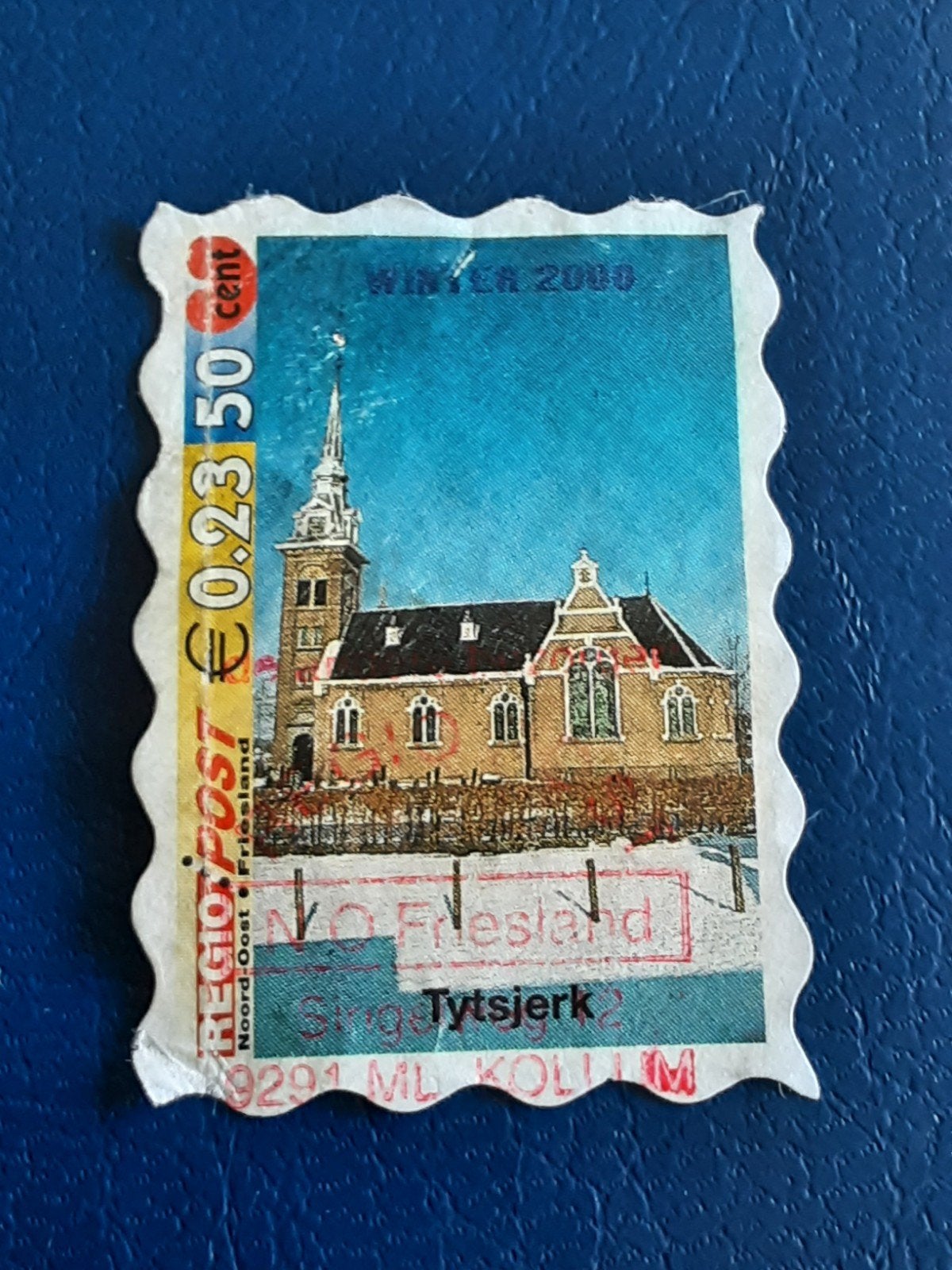 Regiopost.  Tytsjerk. Met opdruk winter 2000 ( gest), Postzegels en Munten, Ophalen of Verzenden