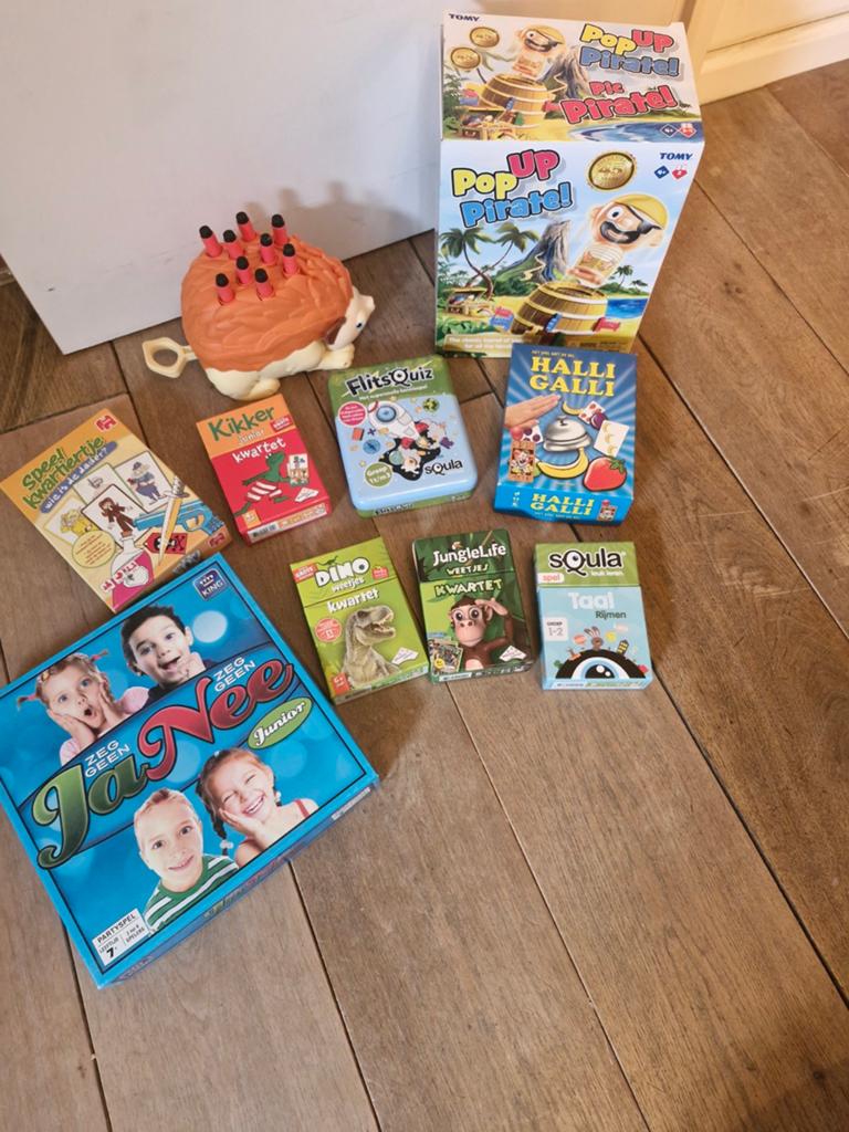 Set gezelschapsspellen: compleet!!, Vijf spelers of meer, Ophalen of Verzenden, Zo goed als nieuw, Tomy, King, Soula, Identity games, Jumbo
