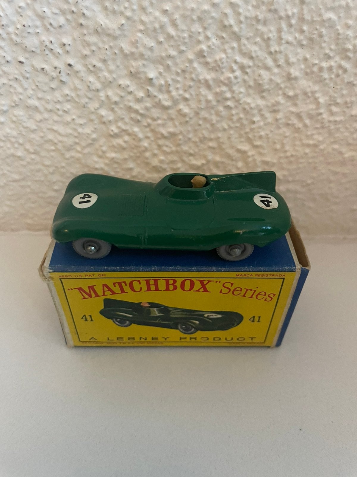 Originele Matchbox Lesney 1:87 Jaguar 41 + doosje MINT, Ophalen of Verzenden, Zo goed als nieuw, Auto, Overige merken