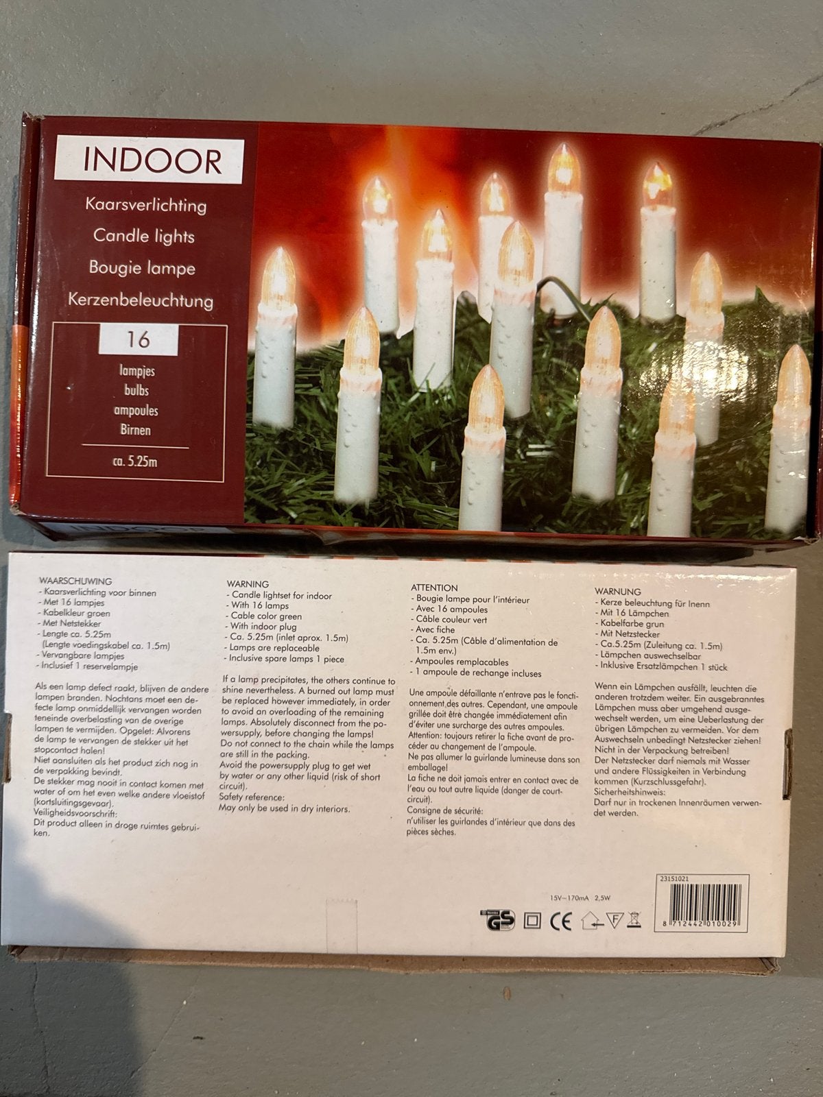 32x Kaarsverlichting voor Binnen - Groene Kabel, Huis en Inrichting, Ophalen, Nieuw, Wit