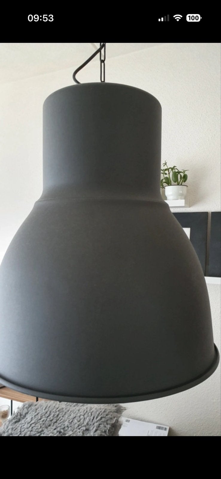 2 grote IKEA lampen - Zwart, Ophalen of Verzenden, Gebruikt, Metaal, E27 (groot)