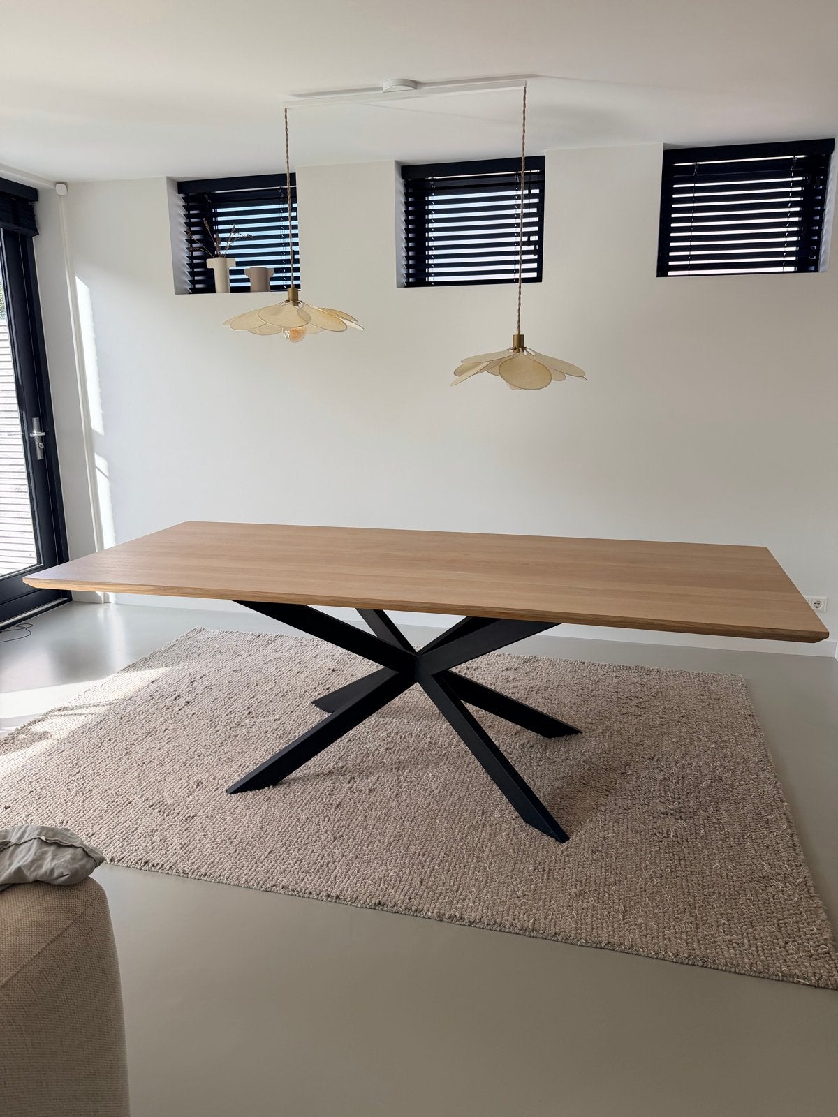 Massief eiken eettafel 240x100 cm met verjongde rand, Ophalen, Eikenhout, 200 cm of meer, 50 tot 100 cm