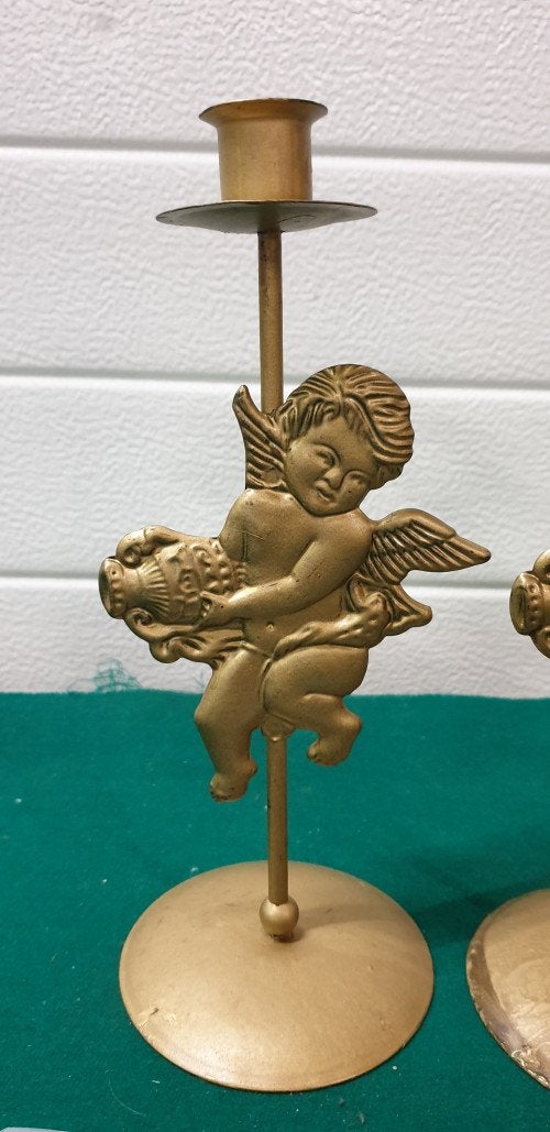 kandelaar goud engel, voor dunne kaarsen, Diversen, Ophalen of Verzenden, 'T Olde Gre-j, Info@toldegrej.nl, Endepoelstraat 20f Didam