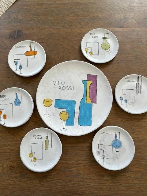 Vintage Italiaanse serveer-set tapas/wijn, Antiek en Kunst, Ophalen of Verzenden