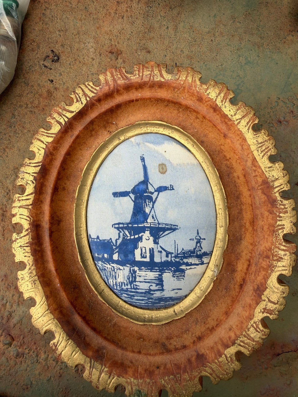 Oud hollands schilderijtje stof, Ophalen of Verzenden