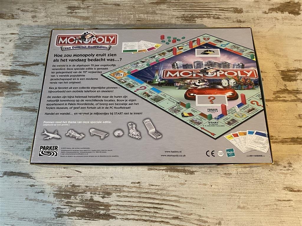 Monopoly van dam tot dom editie Parker [s182], Verzenden, Zo goed als nieuw