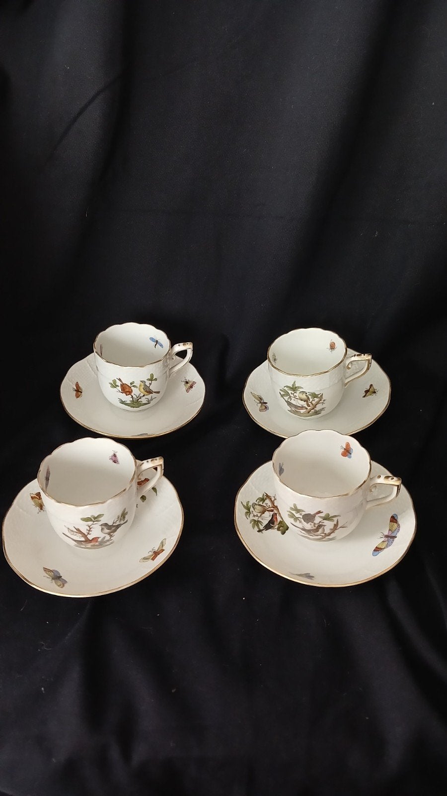 Herend moccakopjes 4 stuks rothschild, Antiek en Kunst, Ophalen of Verzenden