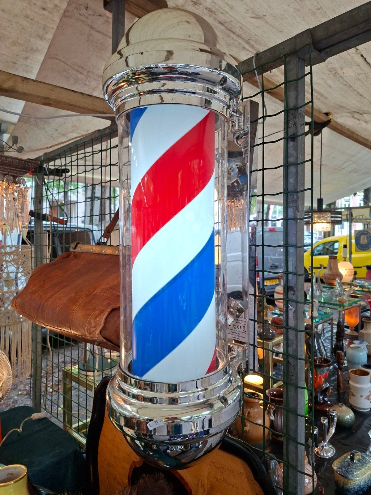 Vintage Kapperspaal - Klassieke Barbershop Decoratie, Ophalen of Verzenden