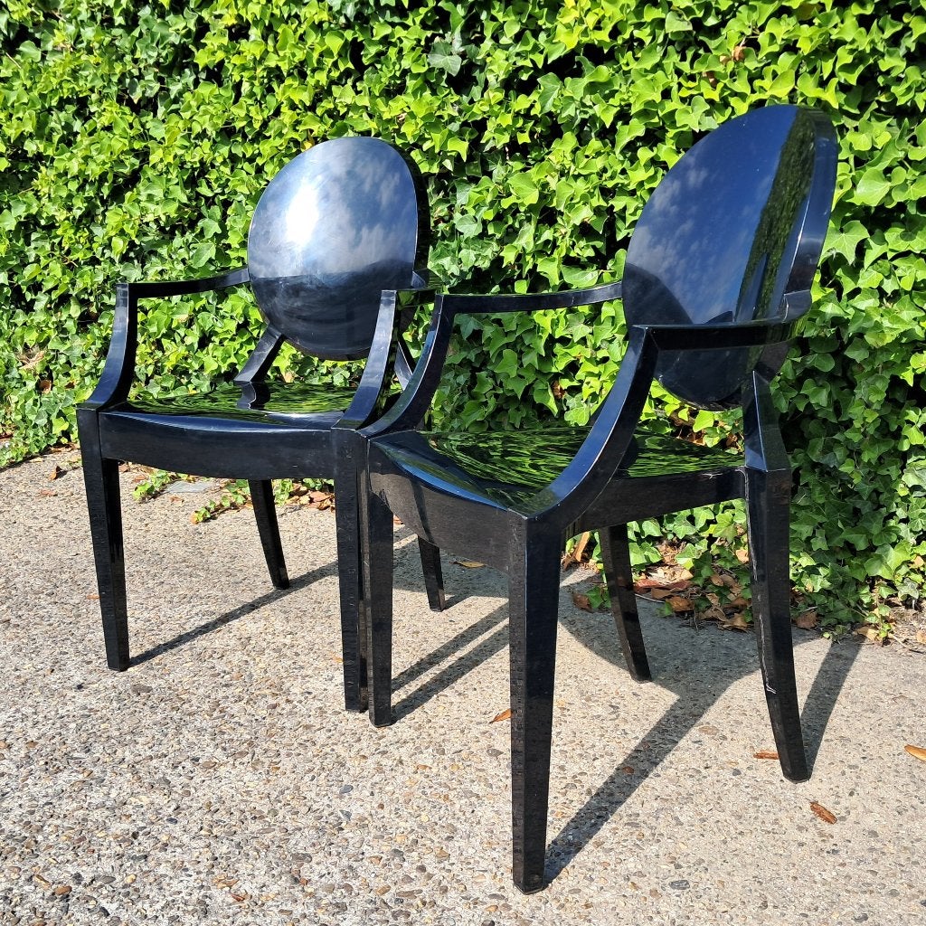 2 Louis Ghost stoelen merk Kartell, ontwerp Philippe Starck, Huis en Inrichting, Ophalen, Kunststof, Gebruikt, Twee
