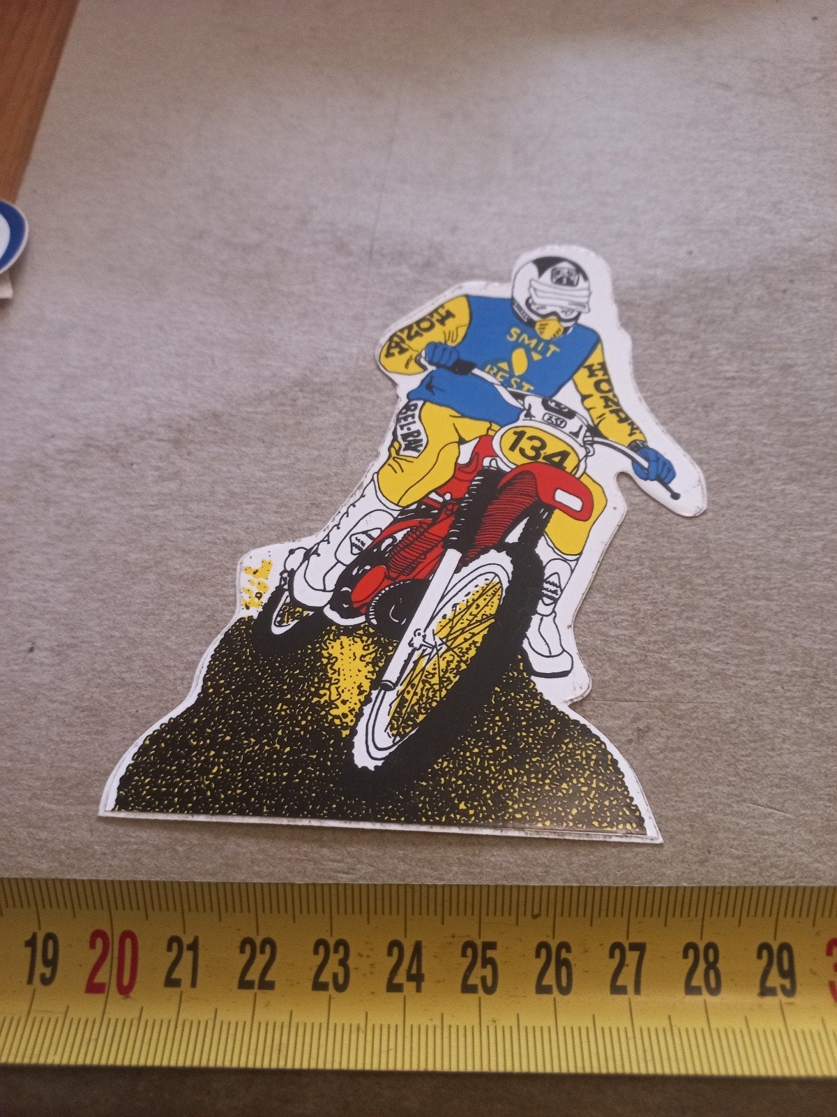 Vintage Motorcross Sticker - Nummer 134, Verzamelen, Ophalen of Verzenden