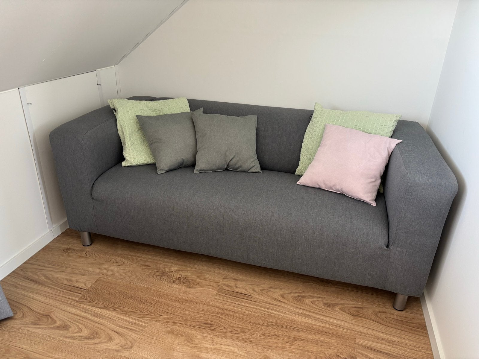 IKEA Klippan 2-zitsbank Vissle grijs/antraciet, Ophalen, 150 tot 200 cm, Tweepersoons, 75 tot 100 cm