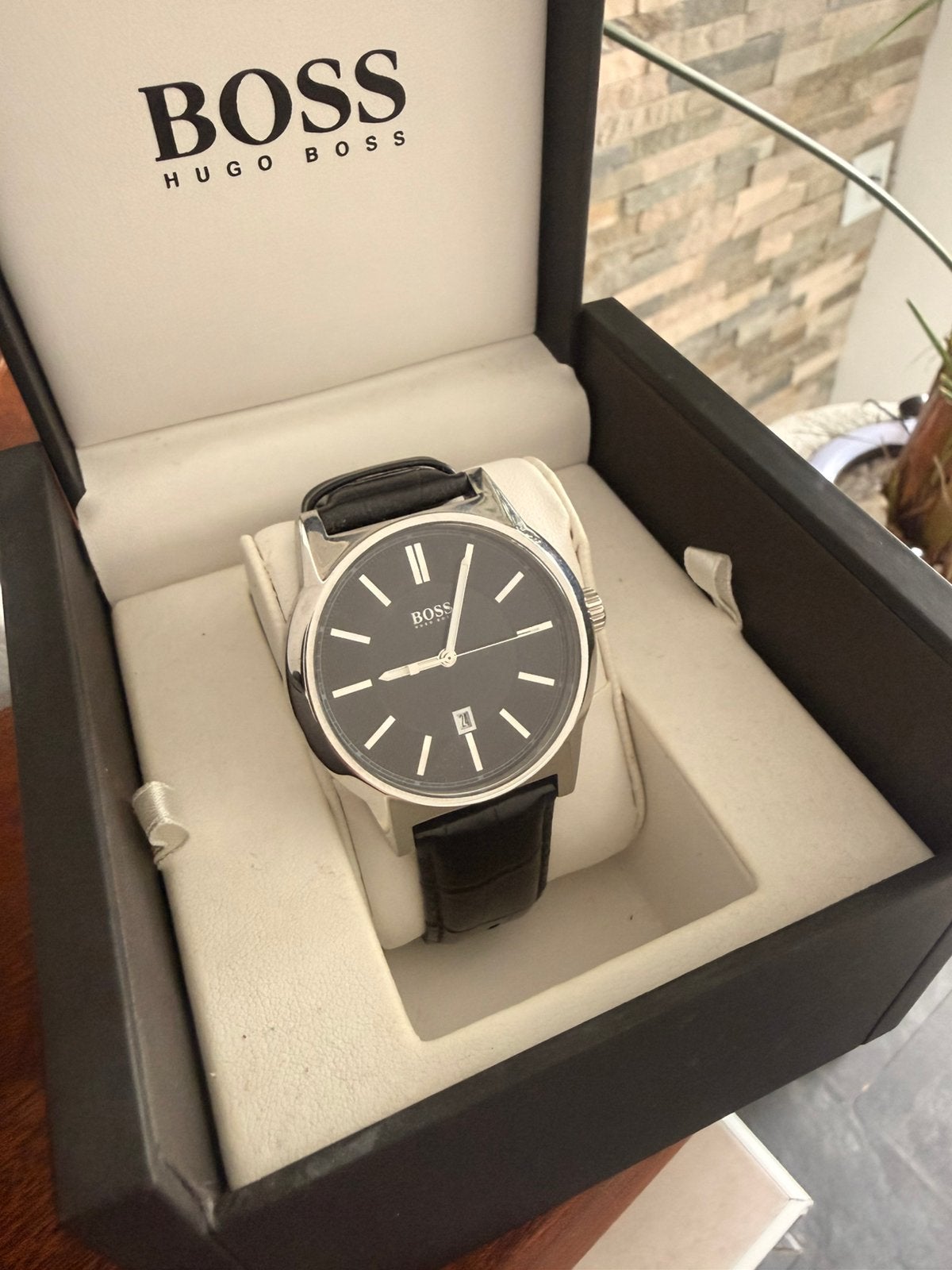 Boss Horloge., Leer, Staal, Polshorloge, Nieuw