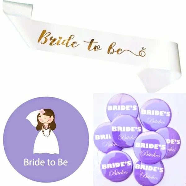 7-delige sjerpen set Bride to Be en Team bride, Blauw, Nieuw, Ophalen of Verzenden, Accessoires