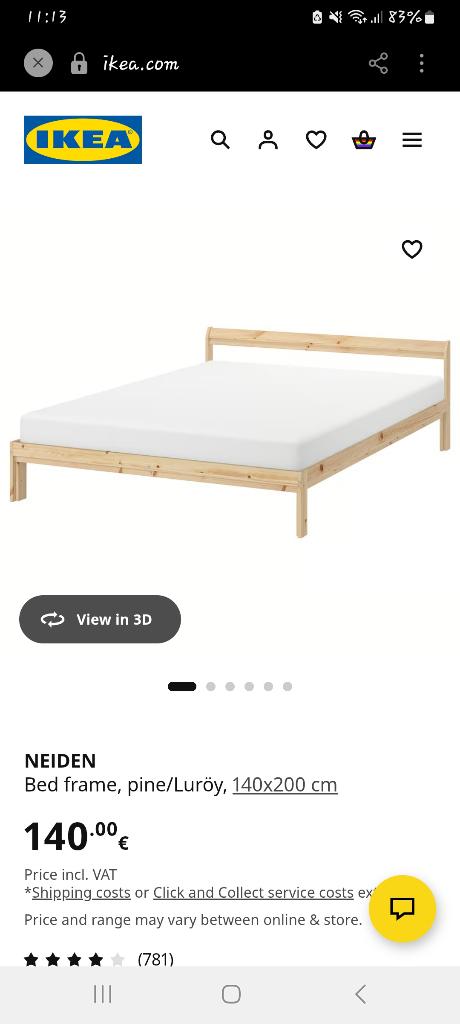 bed, Ophalen, Overige kleuren, 140 cm, Zo goed als nieuw