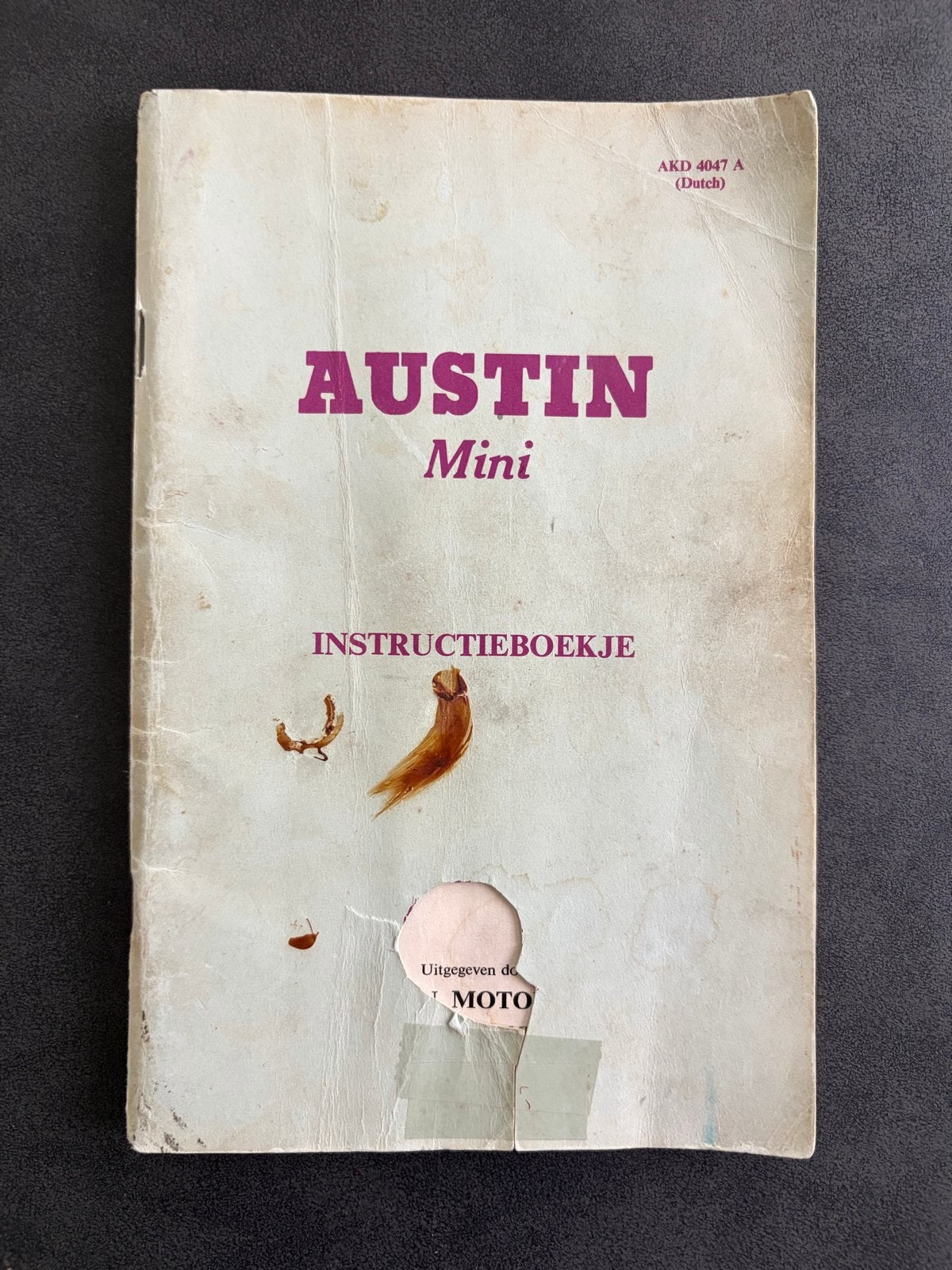 Austin Mini Instructieboekje AKD 4047 A (Dutch), Verzenden