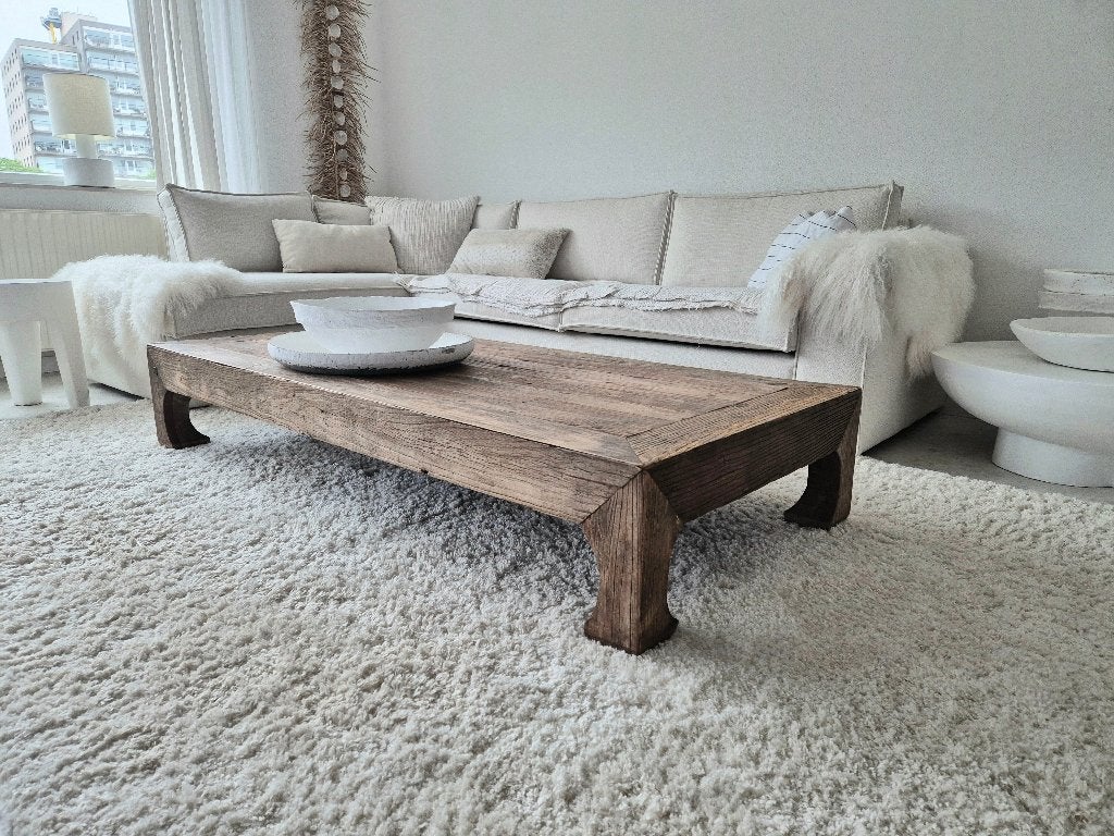 Oude massief robuust hout authentiek salontafel WoonTheater, Antiek en Kunst, Antiek | Meubels | Tafels, Ophalen