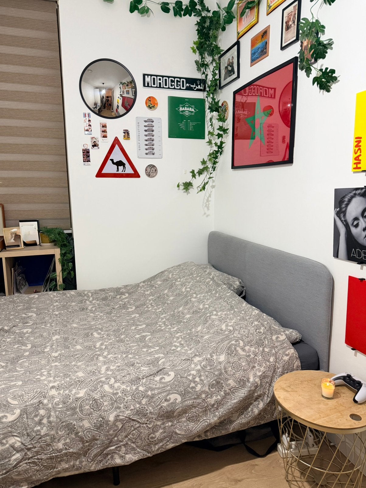 IKEA SLATTUM bed lichtgrijs, Ophalen, Gebruikt, Wit, Tweepersoons