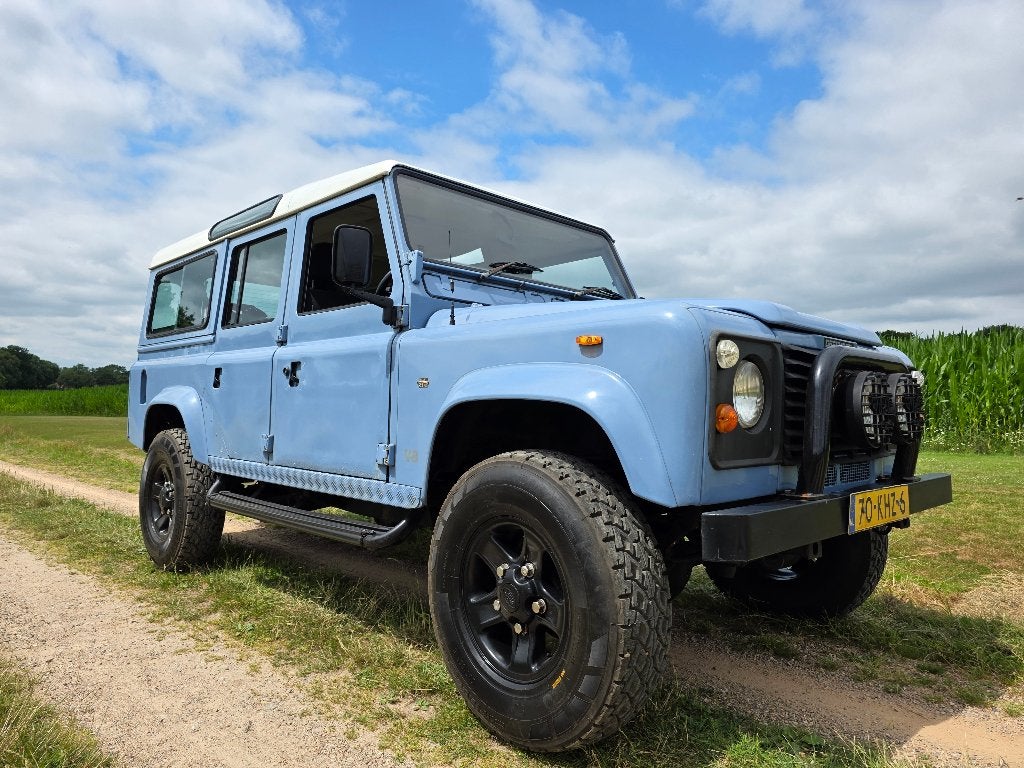 Land Rover Defender 110 3.5 V8 Benzine 1986 !BELASTINGVRIJ!, Stof, Trekhaak, Blauw, 116 pk