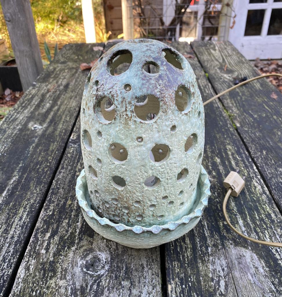 Leuke Aardewerk Tafellamp - vintage retro keramiek design, Overige materialen, Gebruikt, Ophalen of Verzenden, Vintage retro