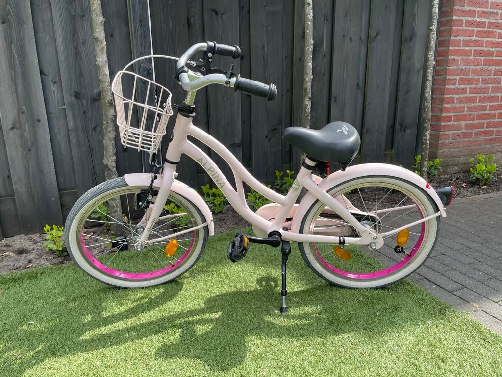 Alpine Ocean 18 inch kinderfiets rosé, Terugtraprem, Gebruikt, Ophalen of Verzenden, Handrem