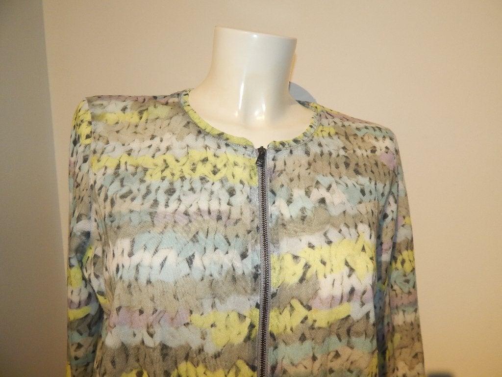 Marccain mooi vest wol print breisel kleuren rits N3/M, Maat 38/40 (M), Overige kleuren, Verzenden, Zo goed als nieuw